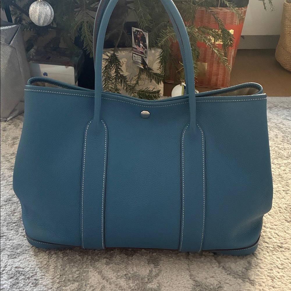 Hermes Garden Party 36 Blue Jean Excellent. Condition